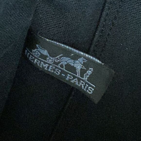 Authentic HERMES Deauville MM Hand Tote Bag Canvas Black - Picture 13 of 15